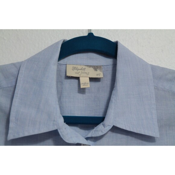 ELIZABETH AND JAMES Top/Blouse/Top Cotton/Linen Mix Short Sleeves Buttons Size M - Picture 3 of 7